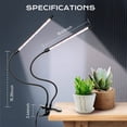 thumbnail image 2 of iPower 2 Tube LED Grow Light with Full Spectrum for Indoor Plants, Adjustable Gooseneck, 5 Dimmable Levels, 3 Auto Timing Modes, White, 1 Pack, 2 of 7
