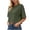 Army Green, variant on MLCDZ Women 3/4 Sleeve Cropped T-Shirts Drop Shoulder Crew Neck Crop Tops Casual Loose Fit Summer Solid Color Basic Tees Beach Vacation Tops