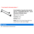thumbnail interactive-video image 1 of BOXI Sway Bar End Links Kit For Mitsubishi Endeavor 2004-2011 AWD – Front & Rear Stabilizer Bars (4-Piece Set) 1 of 4