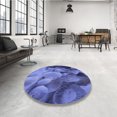 thumbnail image 4 of Ahgly Company Machine Washable Indoor Round Transitional Sky Blue Area Rugs, 8' Round, 4 of 7