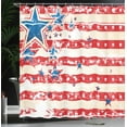 thumbnail image 4 of Ambesonne American Flag Shower Curtain, Star and Stripes, 69"Wx84"L, Vermilion Blue, 4 of 5