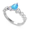 thumbnail image 2 of 1.25 Carat (F-G/VS1) Beautiful Natural Diamond Blue Topaz Gemstone Bridal Ring for Women Solid 18K White Gold Size 3 by Diamond-Capitals, 2 of 8
