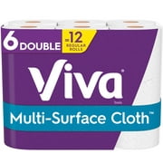Viva Multi-Surface Cloth Paper Towels, 6 Double Rolls, 110 Sheets Per Roll (660 Total)
