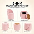 thumbnail image 4 of Casa Pura Furniture Blush Pink Velvet Swivel Storage Accent Chair with Foldable Backrest, 19.3 in., 250 lb Capacity, 4 of 8