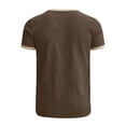 thumbnail image 6 of Cotton T-Shirts for Men Short Sleeve Crew Neck Under $10 Round Neck Button Casual Sports Top Coffee L, 6 of 6