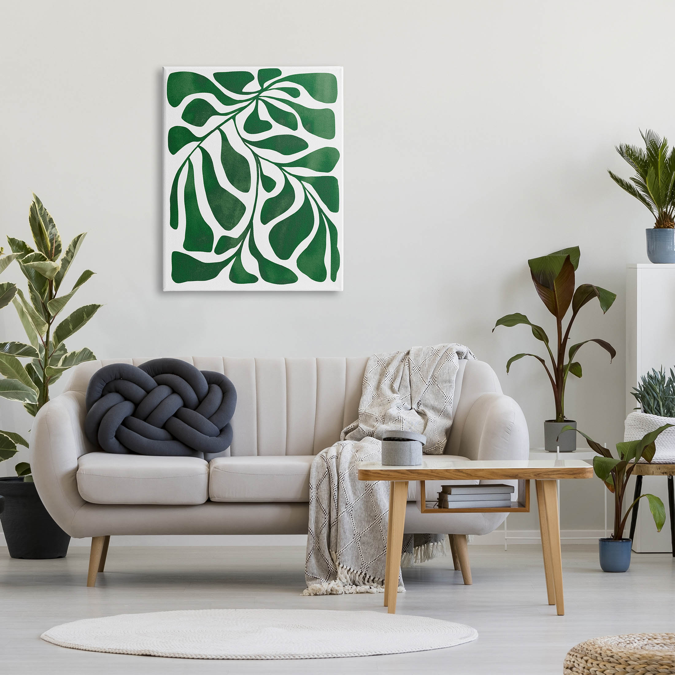 Abstract Plant Leaf Shapes Botanical & Floral Graphic Art Gallery Wrapped Canvas Print Wall Art