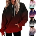 thumbnail image 5 of Women Plus Size Hoodies Women Loose Tie-Dye Printed Buttoned Long Sleeve Sweatshirt Tops, 5 of 5