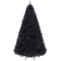 Alden Design 6 Ft Foldable Christmas Tree with Lights, Black