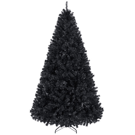 Alden Design 6 Ft Foldable Christmas Tree with Lights, Black