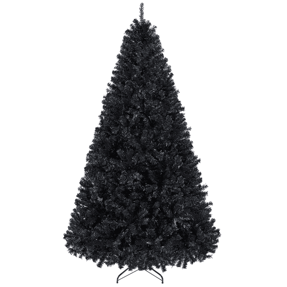 Alden Design 6 Ft Foldable Christmas Tree with Lights, Black