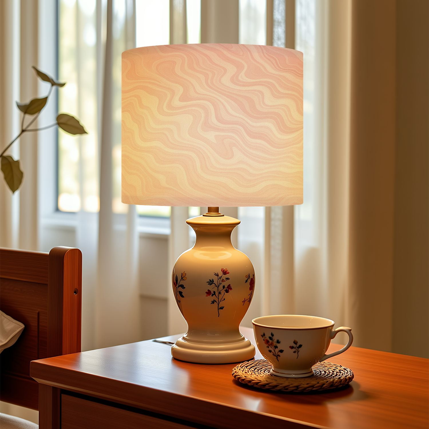 Linen Drum Lampshades Light white pink marble texture texture backdrop 13"x13"x10" Light Shade for Table Lamps Floor Lamp Shades Lampshade Replacement Assembly Required
