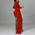 thumbnail image 3 of KaLI_store Women's Formal Dresses Womens Wedding Guest Dresses Elegant Wrap Maxi Dresses Summer Long Formal V Neck Dresses for Women Red,S, 3 of 4