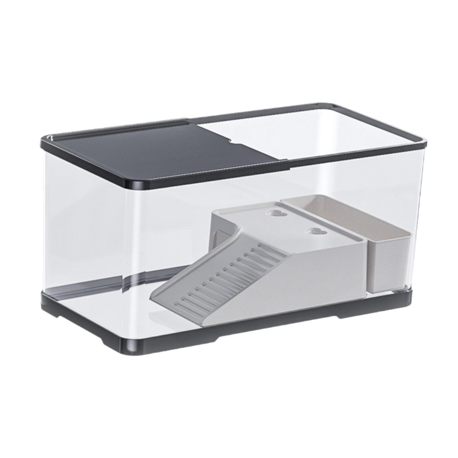 Serenable Turtle Tank, Turtle Aquarium, Sturdy with Lid, Reptile Habitat, with Platform, for Frog Snake Bearded Dragon Leopard Terrapin Medium