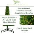thumbnail image 3 of Nearly Natural Slim Mountain Clear Prelit LED Green Decorated Pine Christmas Tree, with 3235 Tips 12', 3 of 12