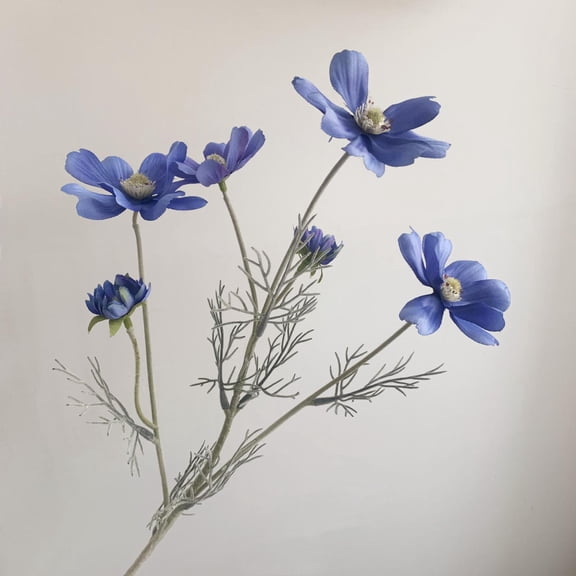 Artificial Flowers for Decoration, Silk Flowers with Stems, 36 In, Blue Cosmos, Faux Spring Flowers, Home Decorations, Flower Arrangements, 1 Pc