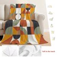 thumbnail image 5 of Luxurious Throw Blanket for Couch, Soft Lightweight Flannel Fleece Blanket, Abstract Middle Century European American Colors Microfiber Plush All Season Decorative Blankets Gifts for Sofa Bed 50"x60", 5 of 9