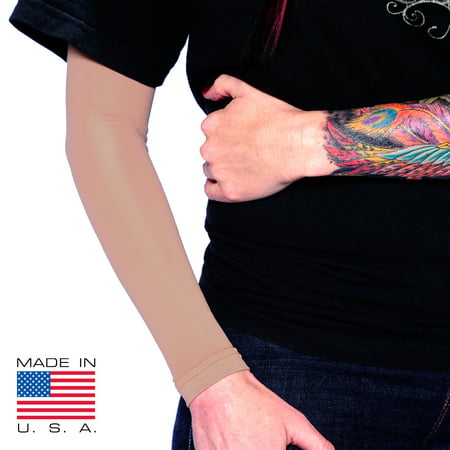 Tat2X Ink Armor Full Arm Tattoo Cover Up Sleeve - Made in USA - UV Protection - Suntan - ML (single tattoo cover