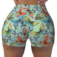 thumbnail image 2 of Lsque Retro Flying Butterflies Pattern High Waisted Biker Shorts for Women-Tummy Control Fitness Athletic Workout Running Yoga Gym Shorts,Moisture-Wicking-Small, 2 of 9