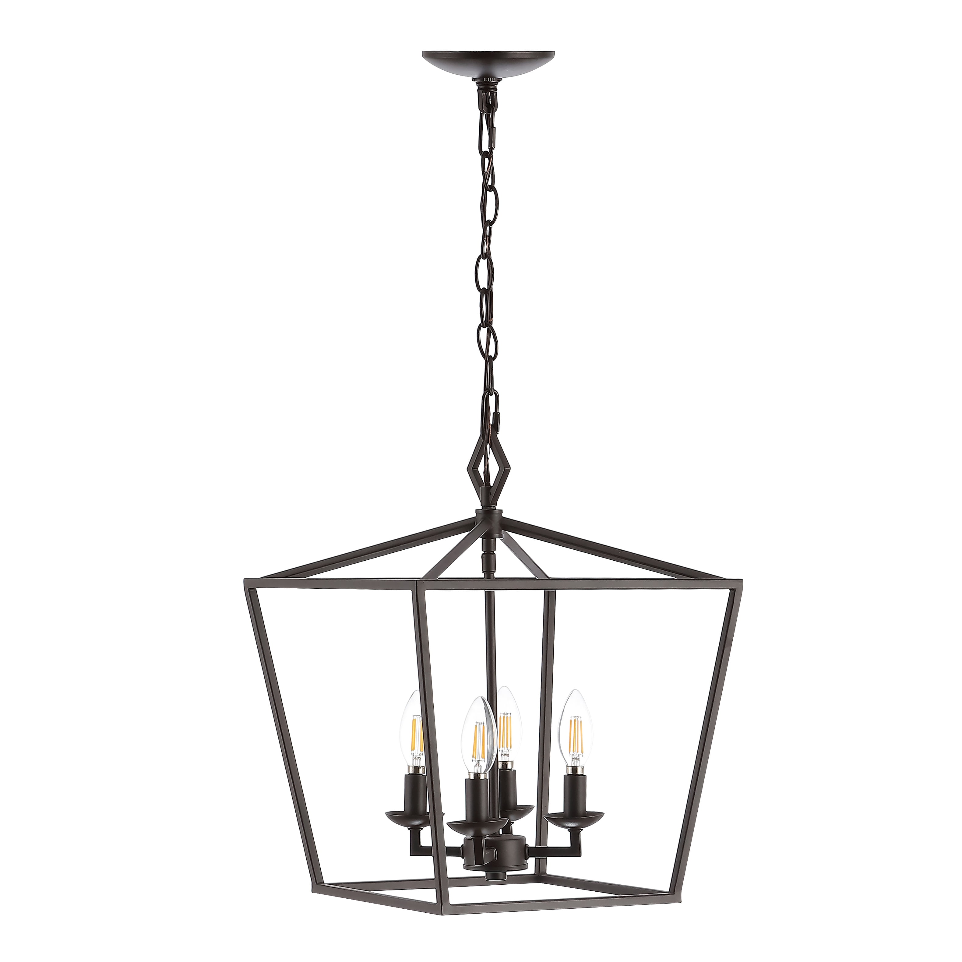 SAFAVIEH Rosalen 4 Light Industrial Pendant, Bronze Black