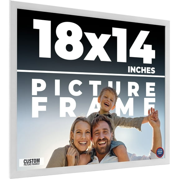 18x14 Frame White Solid Wood Picture Frame Includes UV Acrylic Shatter Guard Front, Acid Free Foam