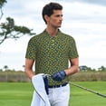 thumbnail image 4 of Salouo Yellow Floral for Men's Short Sleeve Polo Shirts,Polo Shirts for Men Performance Short Sleeve Golf Shirt Athletic Casual Collared T-Shirt-Medium, 4 of 8