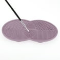 thumbnail image 3 of Unique Bargains 1 Pc Double Circle Shape Makeup Sponge Brush Cleaner Gray Purple, 3 of 5