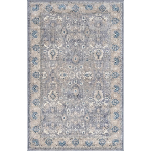 Unique Loom Color Bordered Modern Area Rugs, Gray
