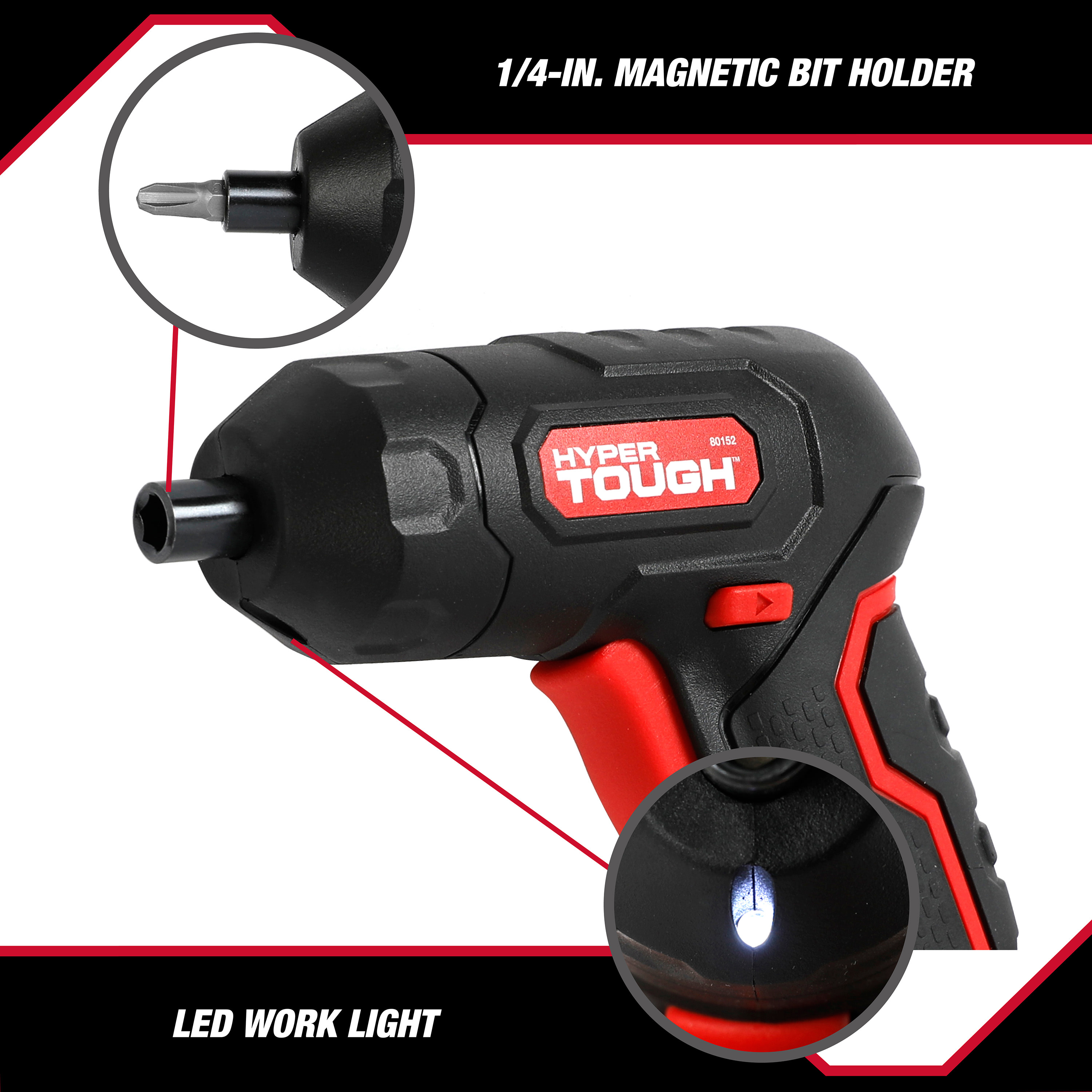 Hyper Tough 4-Volt Max Lithium-Ion Angle Grip Screwdriver with Charger