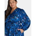 thumbnail image 3 of Terra & Sky Women's Plus Size Surplice Maxi Dress with Long Sleeves, 0X-5X, 3 of 4