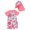 Pink, variant on Gubotare Swimsuit Toddler Boy Boys' Swimwear One Pieces Zipper Toddler Sun Protection Rash Guard Short Sleeve (Hot Pink,3-6 Months)