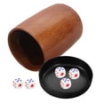 thumbnail image 2 of Bamboo Dice Shaker Cup Set Portable for Travel Party and Game Nights with 5 Dices Assorted Color, 2 of 9