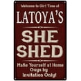 thumbnail image 1 of LATOYA'S She Shed Red Sign Lady Cave 12 x 18 Matte Finish Metal 112180088375, 1 of 1