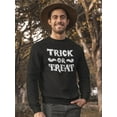 thumbnail image 2 of Trick Or Treat In White Font Sweatshirt Men -Image by Shutterstock, Male Small, 2 of 4