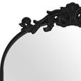 thumbnail image 7 of Clavie Arendahl Traditional Arch Mirror, Baroque Inspired Wall Decor, Carved Elegant Arch Bathroom Mirror, Antique Black 19"x 30", 7 of 7