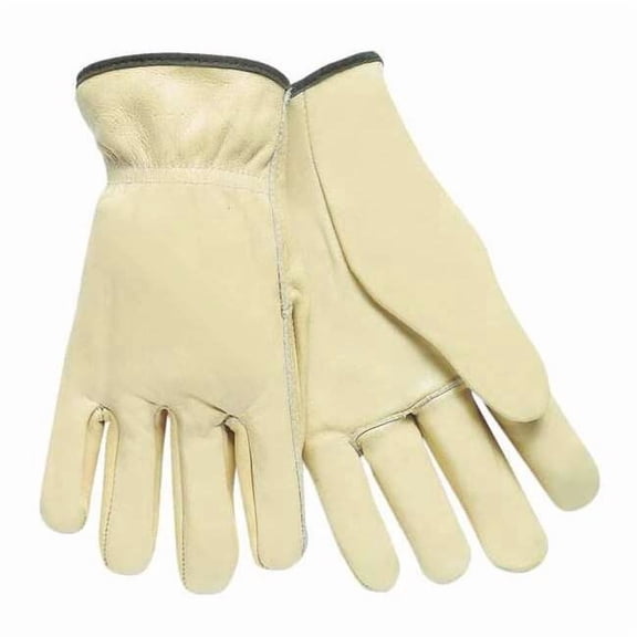 Mcr Safety Leather Gloves,Cream,2XL,PR  3201XXL