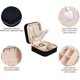 thumbnail image 3 of Joyero de viaje de terciopelo negro esponjoso - Joyero pequeño para mujer, estuche de viaje para joyas - Organizador de pendientes con espejo, 3 of 5
