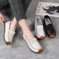 thumbnail image 4 of Women's Casual Loafers Slip On Leather Shoes Lightweight Casual Walking Shoes Female Moccasins Classic Penny Loafer Flats Boat Shoes, 4 of 9