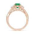 thumbnail image 2 of ANGARA Natural Nature Inspired 1.2 ct Emerald & Diamond Twisted Vine Engagement Ring in 14K Rose Gold for Women (Size-7mm) | May Birthstone, Anniversary, Jewelry Gift for Women | Natural Emerald Ring, 2 of 9