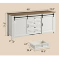 thumbnail image 5 of Farmhouse Barn Door TV Stand for up to 60" TVs, Lofka Entertainment Center Console Table with 2 Doors , 4 Large Drawers& Adjustable Shevles, 5 of 11