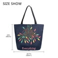 thumbnail image 5 of FORMRS Womens Canvas Tote Bag with Zipper Inner Pocket Shoulder Handbag, Blue Christmas Light, 5 of 7