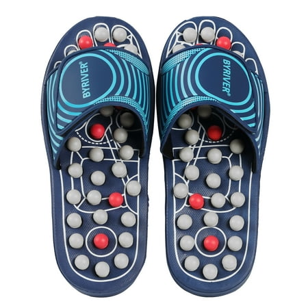 BYRIVER Plantar Fasciitis Relief Massager, Foot Massage Slippers Sandals Mat for Men Women (05L)