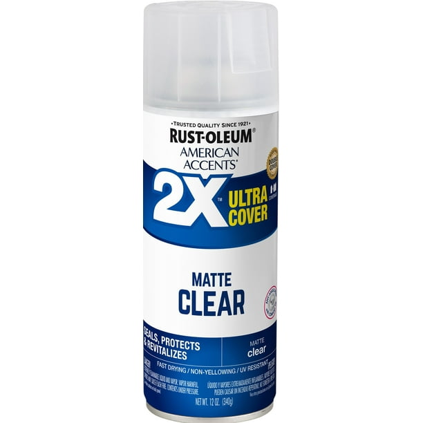 Clear, Rust-Oleum American Accents 2X Ultra Cover Matte Spray Paint, 12 ...