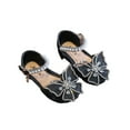 thumbnail image 2 of Bnwani Toddler Shoes Rhinestone Bowknot Princess Shoes Girl Sandals Baby Girls Soft-Soled Sandals Black Size 26, 2 of 6