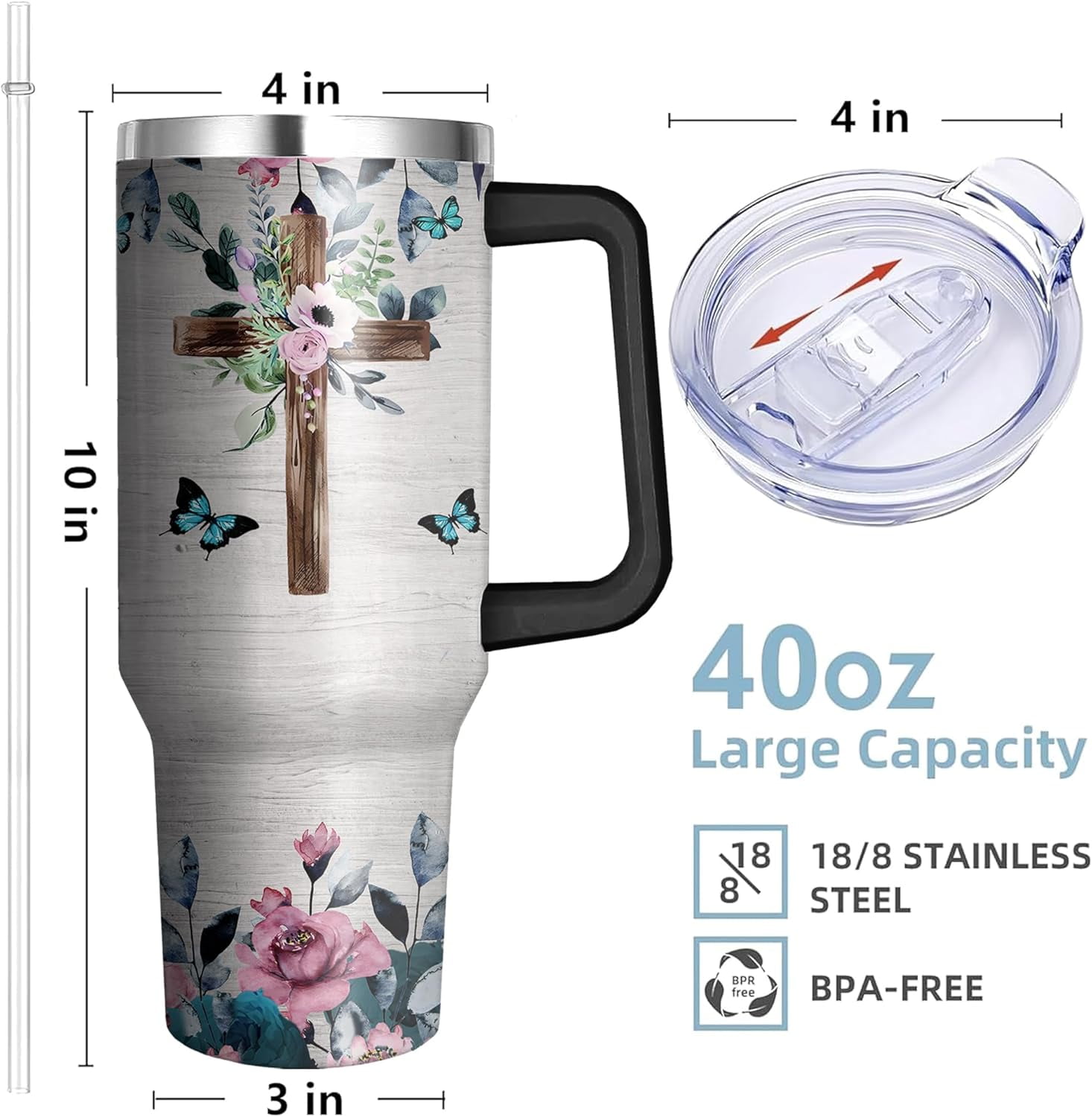 40 OZ Autism Mom Cup with Handle and Straw Lid Leak Proof, Stainless Steel Autism Mom Tumbler Gifts Mothers Day, Insulated Autisms Mother Mug Keeps Drinks Hot Cold Ice, Birthday Gift for Women