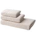 thumbnail image 4 of Melissa Linen, Large Bathroom Towels Set, 3 Pack, Soft and Absorbent, Bath Sheet, Hand Towel, Washcloth, Ecru, 4 of 7