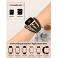 thumbnail image 4 of Wearlizer Posh Leather Bands Compatible with Apple Watch Ultra (49mm), Series 8/7(41/45mm), SE/6/5/4(40/44mm) and 3/2/1 (38/42mm) Women Boho Handmade Braided Bracelets Multilayer Wrap Jewelry Strap, 4 of 8