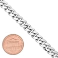 thumbnail image 2 of 7mm Polished Rhodium Plated Beveled Curb Chain Bracelet, 8.5 inches, 2 of 7