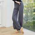 thumbnail image 7 of Maean Loose Yoga Pants for Women Cotton Elastic Waist Wide Leg Drawstring Casual Sport Running Split Pant, 7 of 7