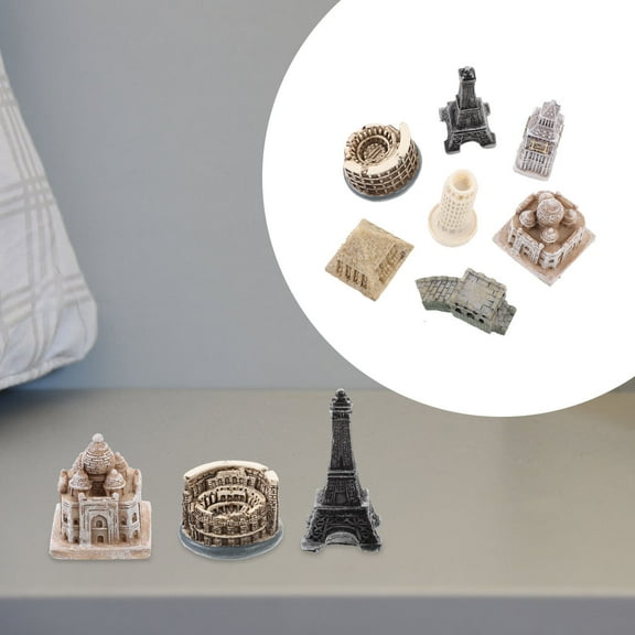 GOOHOCHY  7 Pcs Miniature World Famous Architectural Models World-famous Eiffel Tower