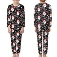thumbnail image 2 of Renewold Christmas Pajama Family Set HO-HO-HO Santa Pajamas Pants Bottoms 2 Pieces Boys Girls Casual Sleepwear Loungewear Loose Fitting Daily Wear Size 11-12, 2 of 5